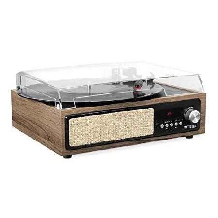Victrola 3-in-1 Bluetooth Record Player with Built in Speakers and 3-Speed Turntable, Farmhouse Walnut｜importselection｜02