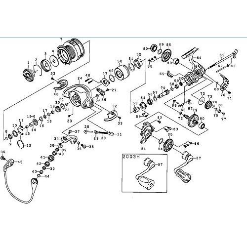 限定セール！ ダイワ(DAIWA) 純正パーツ 15 イグジスト 2003H スプール (2-7) 部品番号 7 部品コード 128984 00055623128984