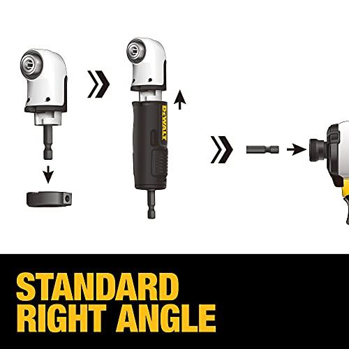 DEWALT Right Angle Drill Adaptor, FlexTorq, 4in1 System, Compact