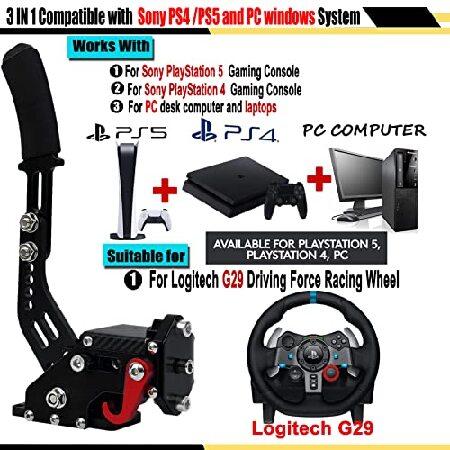 Obokidly Upgrade USB Handbrake Support G27 G29 T300 Compatible with PS4 for Simracing Game Sim Rig with Clamp ;and Suitable for PC (for G29, Black)