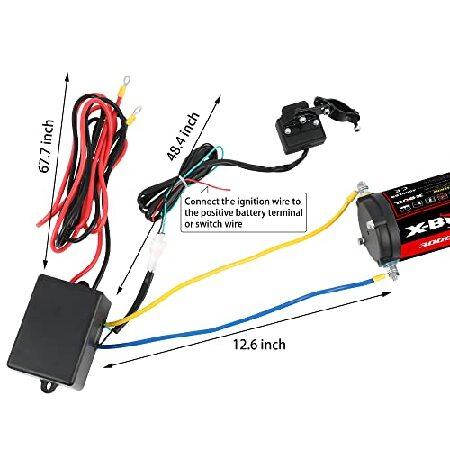 X-BULL 12V 3000LBS Electric Winch Synthetic Rope Electric Winch for Towing ATV/UTV Off Road with Mounting Bracket Wireless Remote New｜importselection｜03