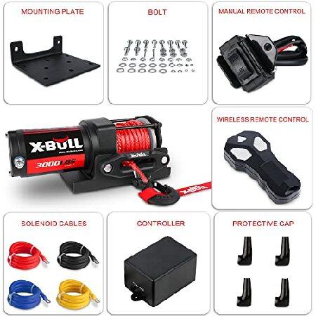 X-BULL 12V 3000LBS Electric Winch Synthetic Rope Electric Winch for Towing ATV/UTV Off Road with Mounting Bracket Wireless Remote New｜importselection｜06