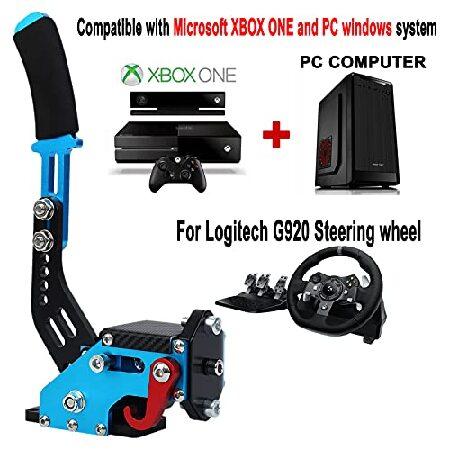 64Bit USB Handbrake SIM For XBOX ONE Racing Games Compatible with G920 FANATECOSW Dirt Rally Without Clamp With Black Stainless Steel Fixed Plate (Blu