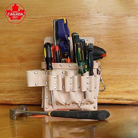 Leather Tool Holder Vs 1- Custom Engraving - Screw Driver - Hammer - Wrench - Tool Belt - Made In Canada - Workman - Construction - Pockets (Full Kit)｜importselection｜02