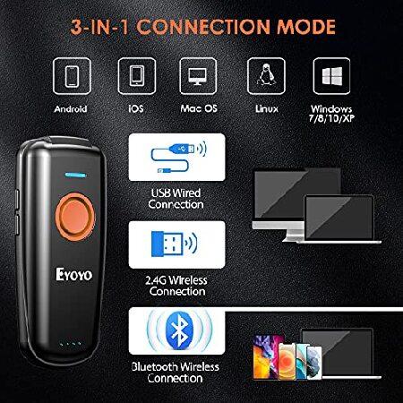 Eyoyo 1D Linear Wireless Barcode Scanner Bluetooth,Fast＆Accurate Scanning,Volume Adjust Button,Battery Level Indicator,Mini Portable Pocket Inventory｜importselection｜04