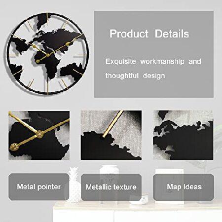 専用出品 大型世界地図壁掛け時計、メタルミニマリストモダン時計、ラウンドサイレント カチカチ音がしない 電池式 リビングルーム/ホーム/キッチン/寝室/オフィス/学校の 【R2563728112】(13150円)