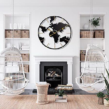専用出品 大型世界地図壁掛け時計、メタルミニマリストモダン時計、ラウンドサイレント カチカチ音がしない 電池式 リビングルーム/ホーム/キッチン/寝室/オフィス/学校の 【R2563728112】(13150円)