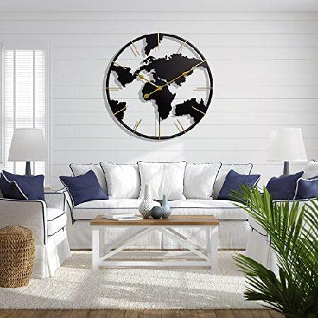 専用出品 大型世界地図壁掛け時計、メタルミニマリストモダン時計、ラウンドサイレント カチカチ音がしない 電池式 リビングルーム/ホーム/キッチン/寝室/オフィス/学校の 【R2563728112】(13150円)