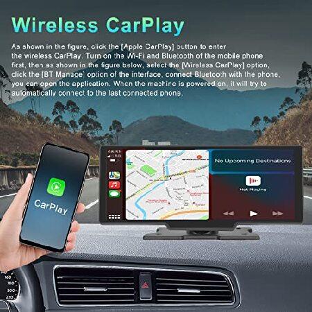 ポータブルオーディオ一体型ナビゲーション カーオーディオ無線Carplay ＆ Android Auto 10インチ タッチスクリーン 車載用マルチメディアプレーヤー Bluetooth5｜importselection｜02