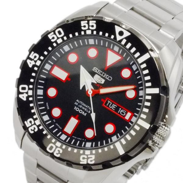 セイコー セイコー5 ファイブスポーツ 日本製 自動巻 メンズ 腕時計 SRP603J1　ブラック x シルバー