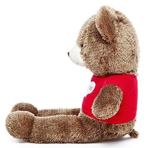 在庫有り・即納 MorisMos Sweatheart Giant Teddy Bear 39 1M Dark Brown with Love Sweater