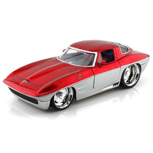 1963 Chevy (シボレー) Corvette Sting Ray 1/18 Red / Silver JA90108-RDSL ミニカー ダイキャスト 自動
