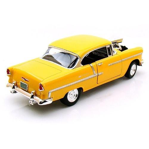 今だけ半額 1955 Chevy (シボレー) Bel Air w/ Blown engine 1/18 Yellow MM79002AC-YW ミニカー ダイキャスト 自動車