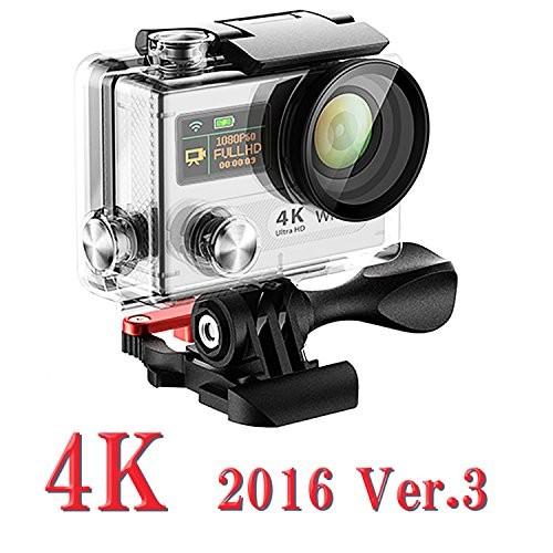 【4K30FPS】4Kアクションカメラ 高品質おしゃれなカメラ　360°VR　シルバー