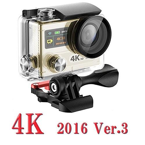 【全品送料無料】 【4K30FPS】4Kアクションカメラ 高品質おしゃれなカメラ　360°VR　ゴールド その他カメラアクセサリー