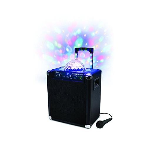 Ion Audio Block Party Live Portable Bluetooth Speaker System with Party Lights and Wheels and Handl