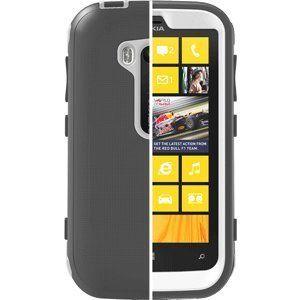 OtterBox Defender Series Case and Holster for Nokia Lumia 822 - Retail Packaging - Gray/White