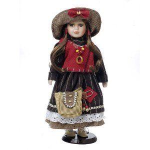 Damara Girl's Pretty Cute Porcelain Black Dress Doll 16
