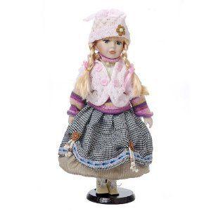 Damara Girl's Pretty Cute Porcelain Grey Dress Doll 16