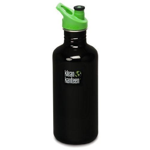 Klean Kanteen 40 oz Stainless Steel Water Bottle (Sports Cap 3.0 in Bright Green) - Black Eclipse
