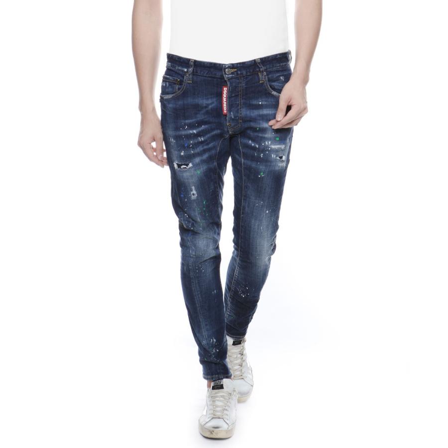 Dsquared 2 ディースクエアード クラッシュ リメイク ペイント加工 ジーンズ Tidy Biker タイディ バイカー S71lb0636 S 470 Cianilugano Ch