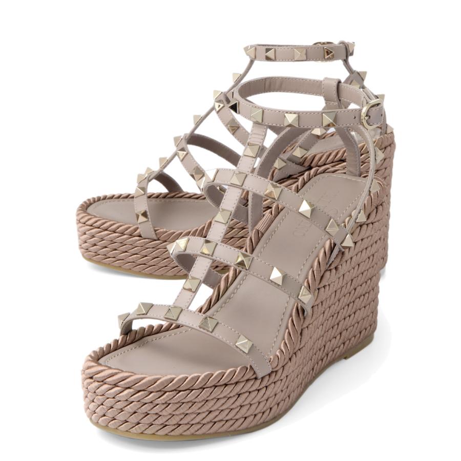 VALENTINO ヴァレンティノ ストラップ付 ウェッジサンダル ROCKSTUD ロックスタッド S0F95 BAE P45 :28795