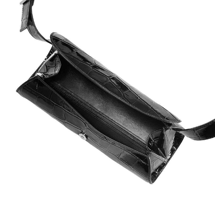 JIL SANDERクロコダイル調スモールショルダーバッグカーフレザー