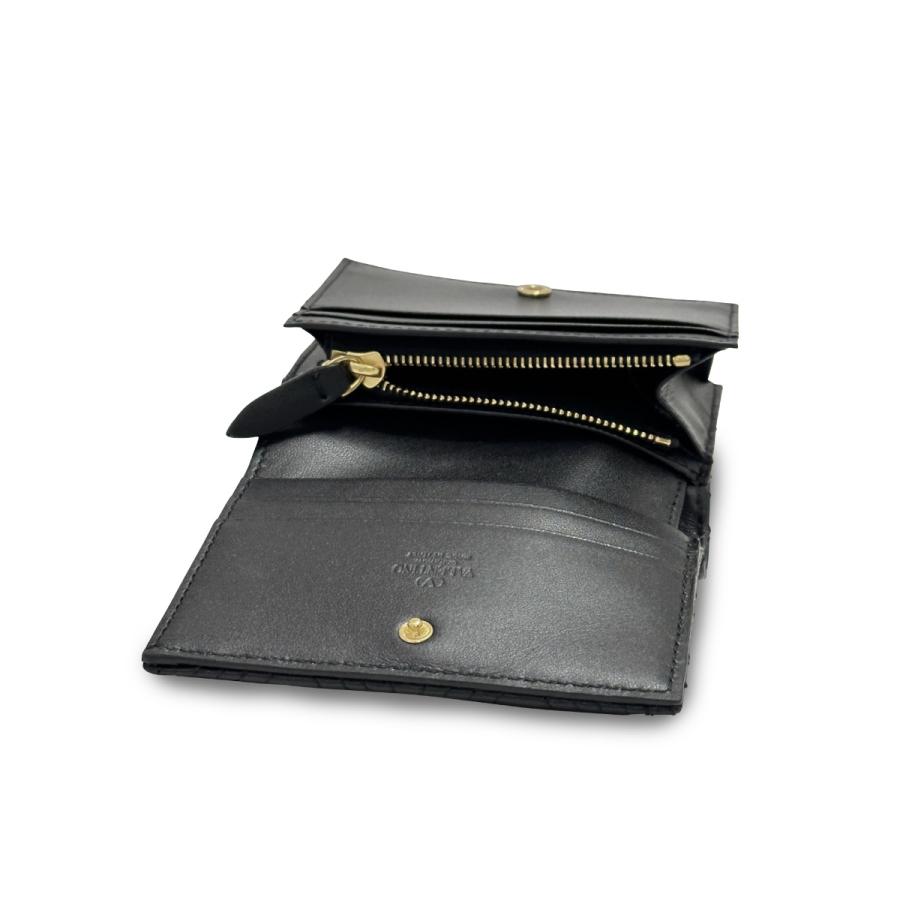 【極美品】VALENTINO 二つ折り財布 レザー ブラック レディース 極美品】VALENTINO 二つ折り財布 レザー ブラック レディース