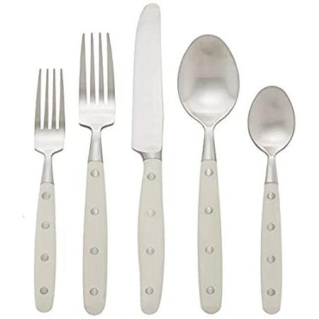 (Ivory) - Ginkgo International Lyon 20-Piece Stainless Steel Flatware, Ivor【並行輸入品】