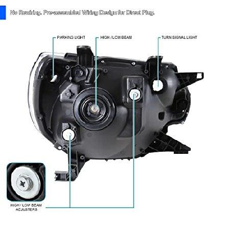 在庫のみ特価 SPEC-D TUNING ブラックヘッドライト トヨタ タコマ 2012-2015 L+R ペアヘッドライトランプアセンブリ