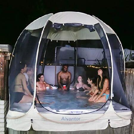 2022年製 新品 Alvantor (アルバンター) 網戸ハウス ルーム 屋外 キャンプ用テント キャノピー 見晴らし小屋 4〜15人向け テラス用 インスタントポップアップ式テント 非防水