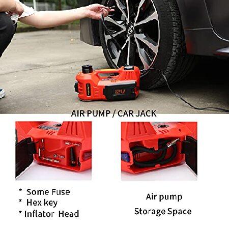 STANDTALL Electric Car Jack with Tire Imflator Pump, 5 Ton 12V Hydraulic Car Jack, Electric Car Floor Jack Red with LED Light for SUVs and Sedans｜importstore-maron｜04