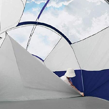 CAMPROS 8人用テント キャンプテント 防水 防風 ファミリーテント 大型メッシュ窓5枚 二層 室内を分ける仕切カーテン キャリーバッグ付き オールシーズン対応 ブ｜importstore-maron｜05