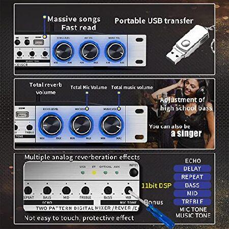 FULODE FX8 III professional KTV digital Pre-stage Effector one-button anti-howling audio processor 4input Echo M (Gold-Microphone)｜importstore-maron｜04