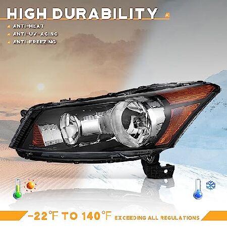 売れ WEELMOTO Headlights Assembly Pair For 2008-2012 Honda Accord 4Dr，Replacement For 2008 2009 2010 2011 2012 Honda Accord Headlight Assembly Headlamp Rep