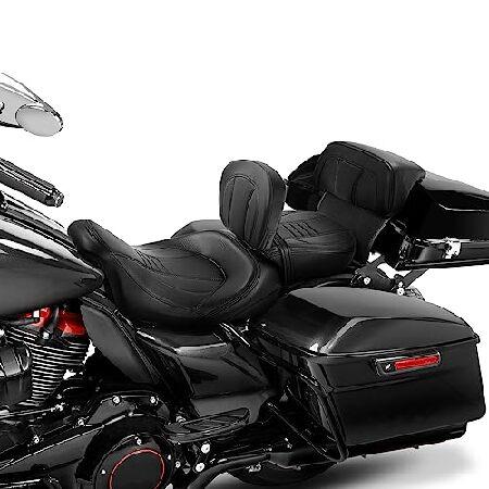 純正ショップ SLMOTO Motorcycle Low-Profile Passenger Rieder Seat， Driver Sissy Bar Backrest Pad Passenger Backrest Sissy Bar For Harley Touring CVO Road King Stree