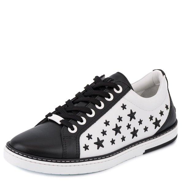 Jimmy Choo ジミーチュウ ローカットスニーカー Cash Atq メンズ マットエナメル スタースタッズ付き Black White ブラック ホワイト 41 43 5 Www Thecharlienoble Com
