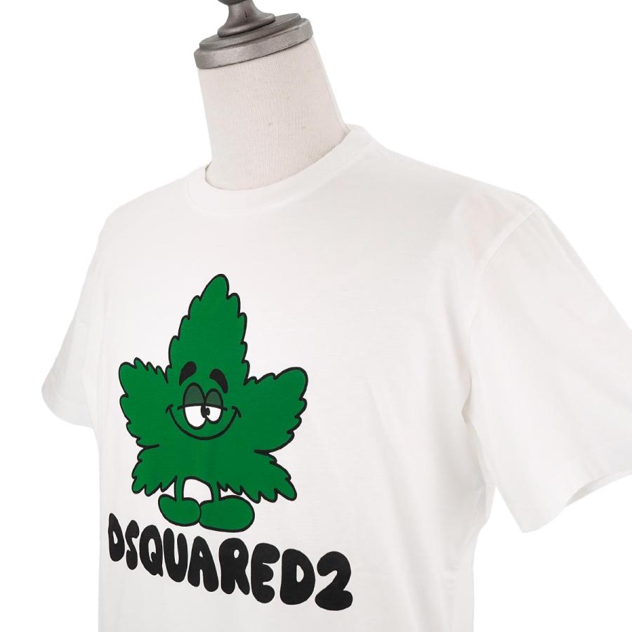 DSQUARED2 ディースクエアード 半袖Tシャツ S71GD1279 S23009 MAPLE LEAF T-SHIRT メンズ 男性 100 WHITE ホワイト｜importteresa｜03