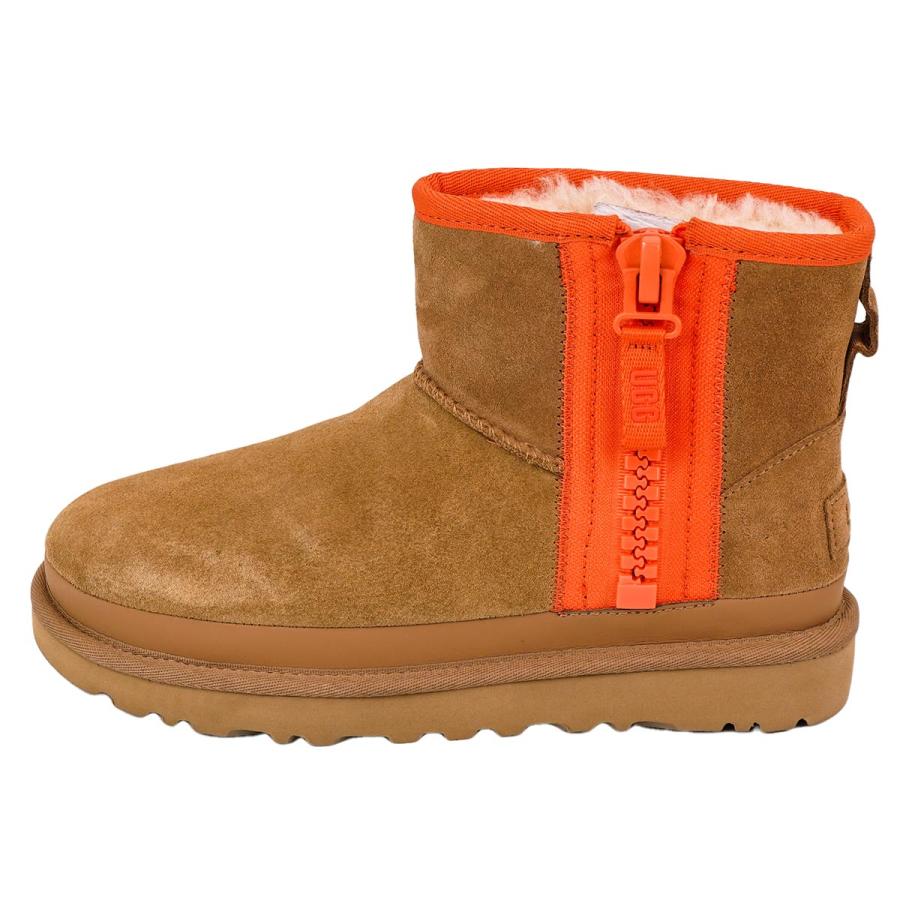 UGG アグ ムートンブーツ 2023年-2024年秋冬新作 1144034 Classic Mini Zipper Tape Logo レディース 女性 CHESTNUT/CHE チェスナット｜importteresa｜02