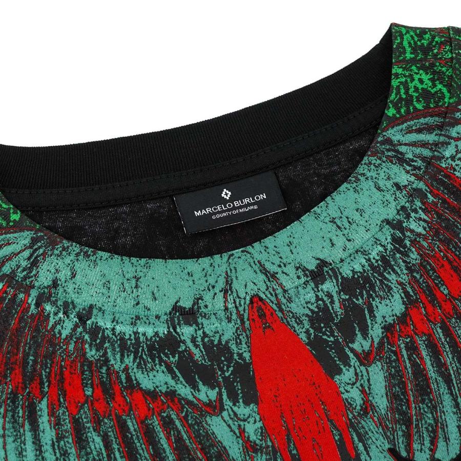 Marcelo Burlon マルセロバーロン マルセロブロン 半袖クルーネックtシャツ Cmaa018rjer005 メンズ フェザー 1055 Black Green ブラック グリーン R018r005blgr インポートショップteresa 通販 Yahoo ショッピング