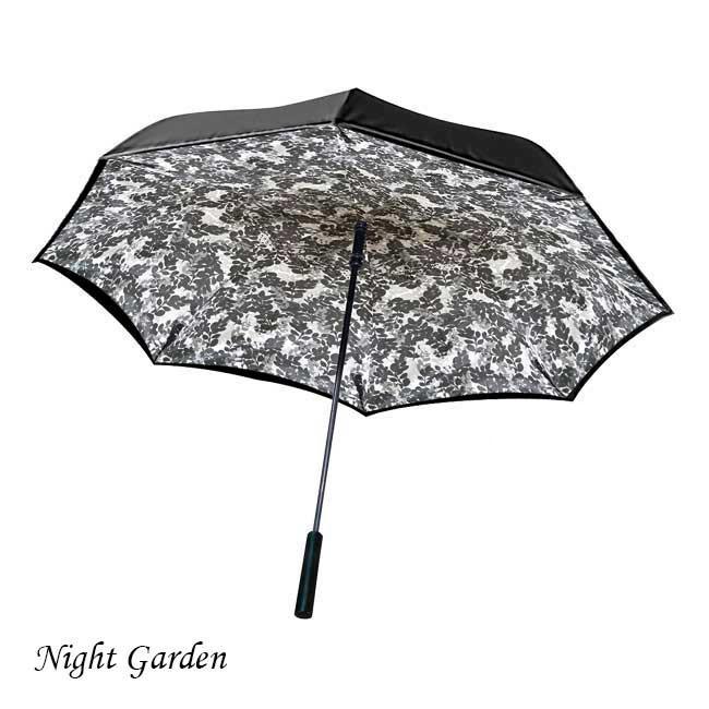 【送料無料】傘 レディース おしゃれ ワンダードライアンブレラ 逆さま傘 ワンタッチ 雨傘 濡れない傘 ブラック ブルー レッド 花柄 ローズ 男女兼用 台風 |  | 11