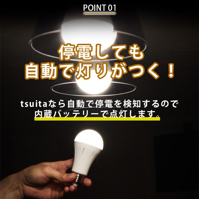 LED電球 E26 50w相当 照明器具 LED いつでもランプ tsuita ツイタ 昼