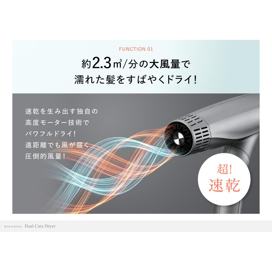 WAVEWAVE ドライヤー WAVEWAVE Dual Care Dryer ヘアドライヤー 大風量