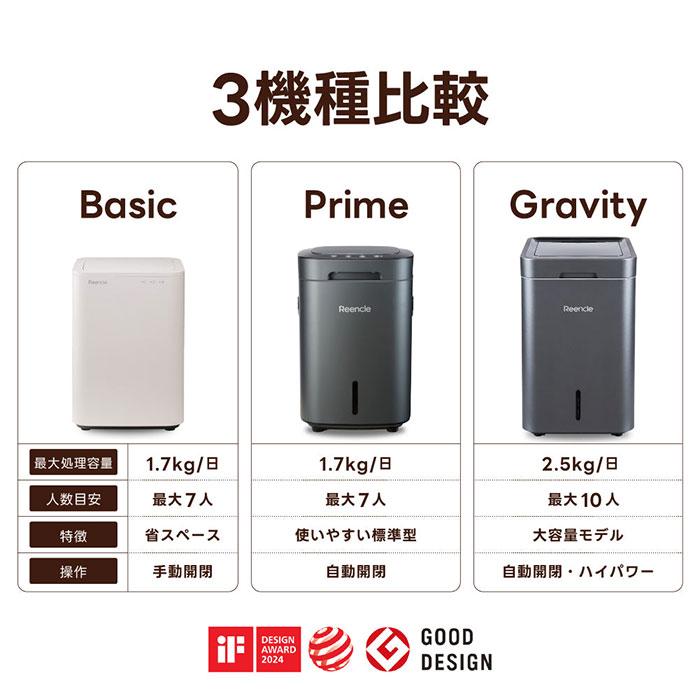 生ごみ処理機 大容量 補助金 室内静音 Reencle Basic リンクル ベーシック ハイブリッド式 バイオ式×乾燥式 助成金対象 ペットの糞 消臭 自動開閉 1日1.7kg |  | 08