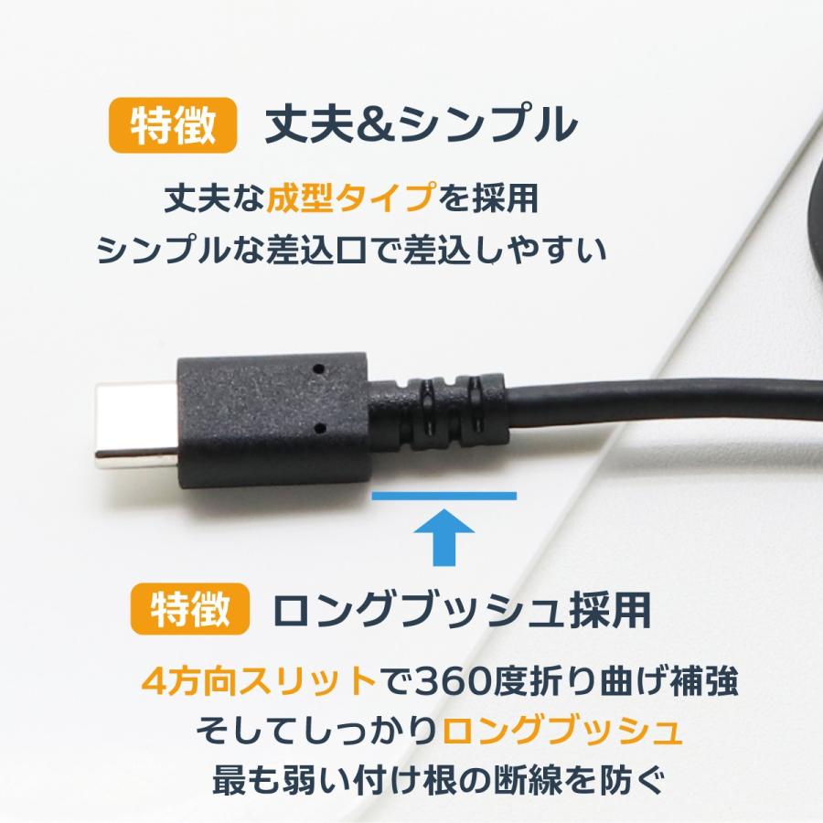 Type-C⇔Type-C  タイプc⇔タイプc　USBケーブル 3A 1m、2m ホワイト/ブラック｜imprinc｜06