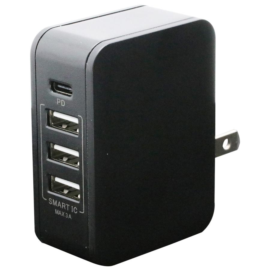 充電器 USB充電器 iPhone16 Type-C USB-A 4ポート PD 20W : インプ