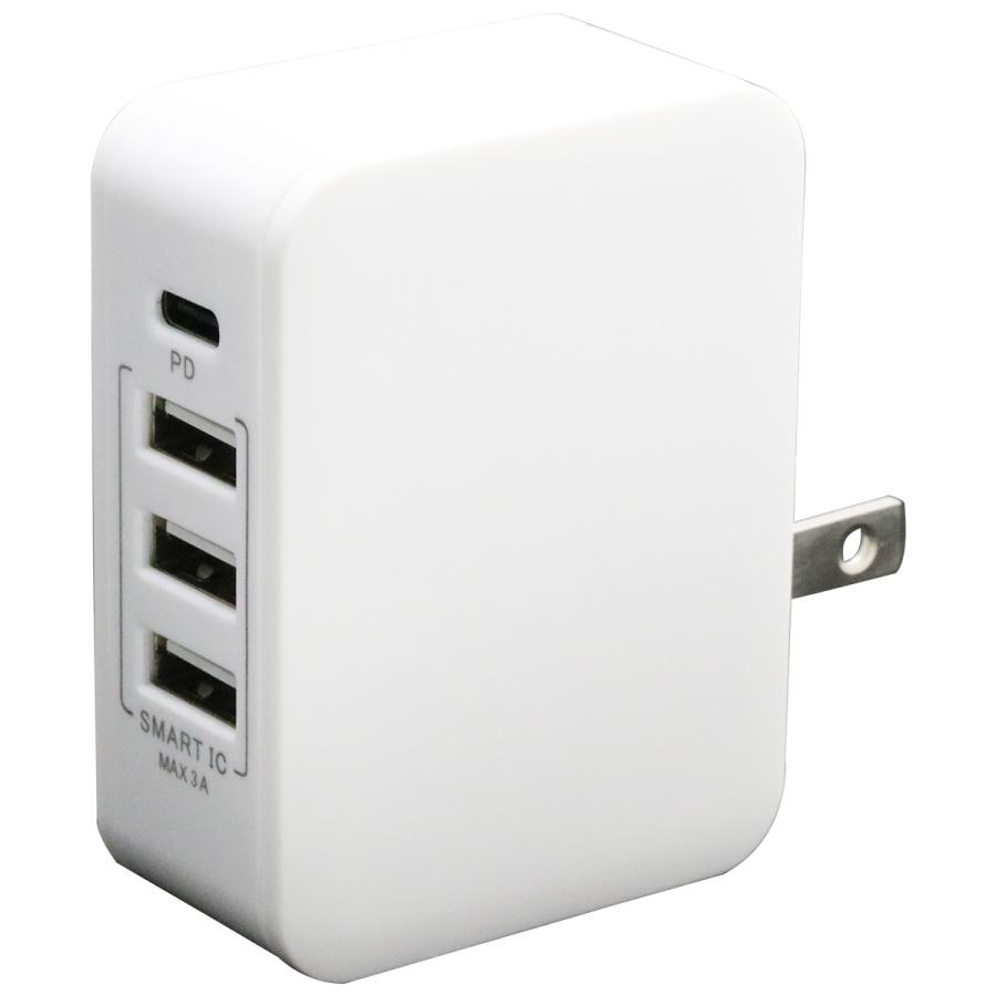 充電器 USB充電器 iPhone16 Type-C USB-A 4ポート PD 20W : インプ