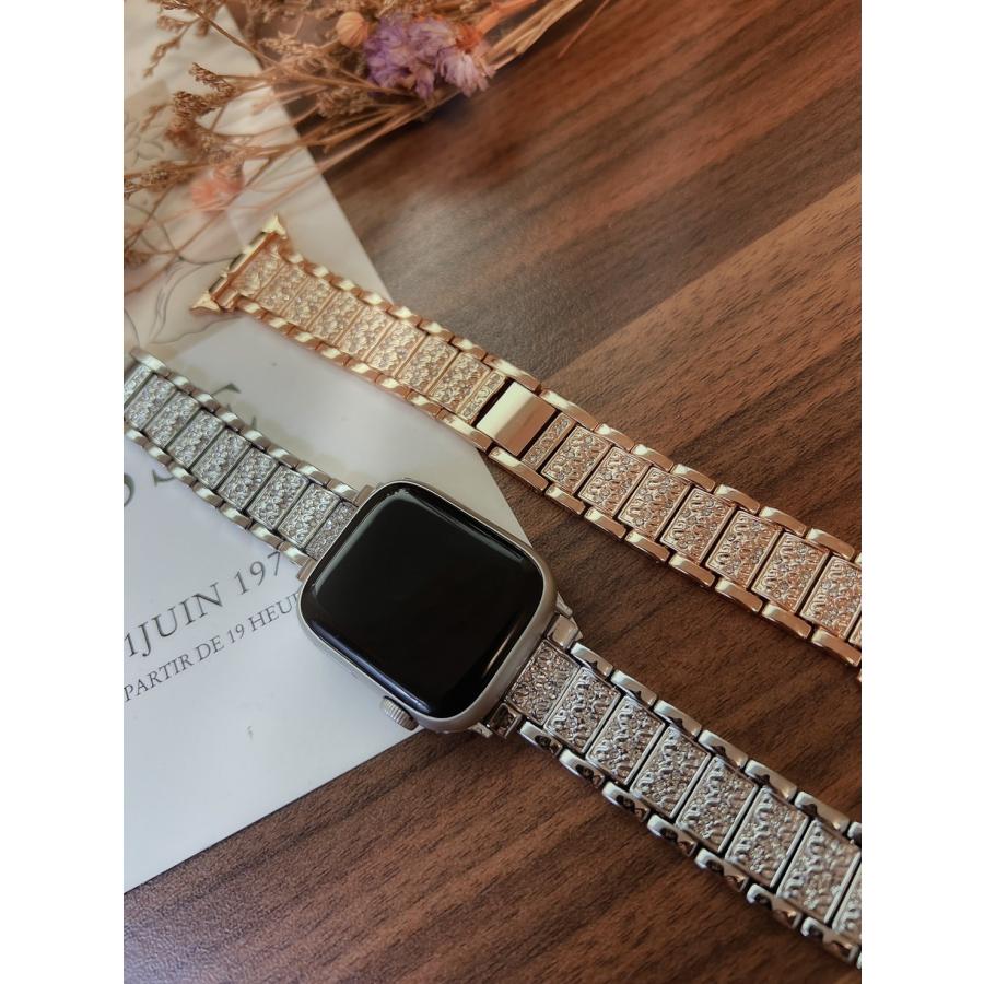 アップルウォッチ バンド AppleWatch バンド ラインストーン メタル バンド バングル サイズ調整 AppleWatchSeries10(42mm) 100個セットの画像