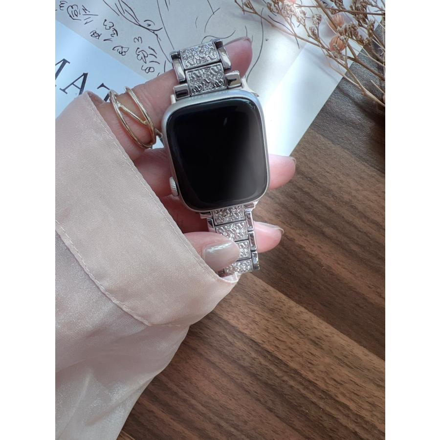 アップルウォッチ バンド AppleWatch バンド ラインストーン メタル バンド バングル サイズ調整 AppleWatchSeries10(42mm) 100個セットの画像
