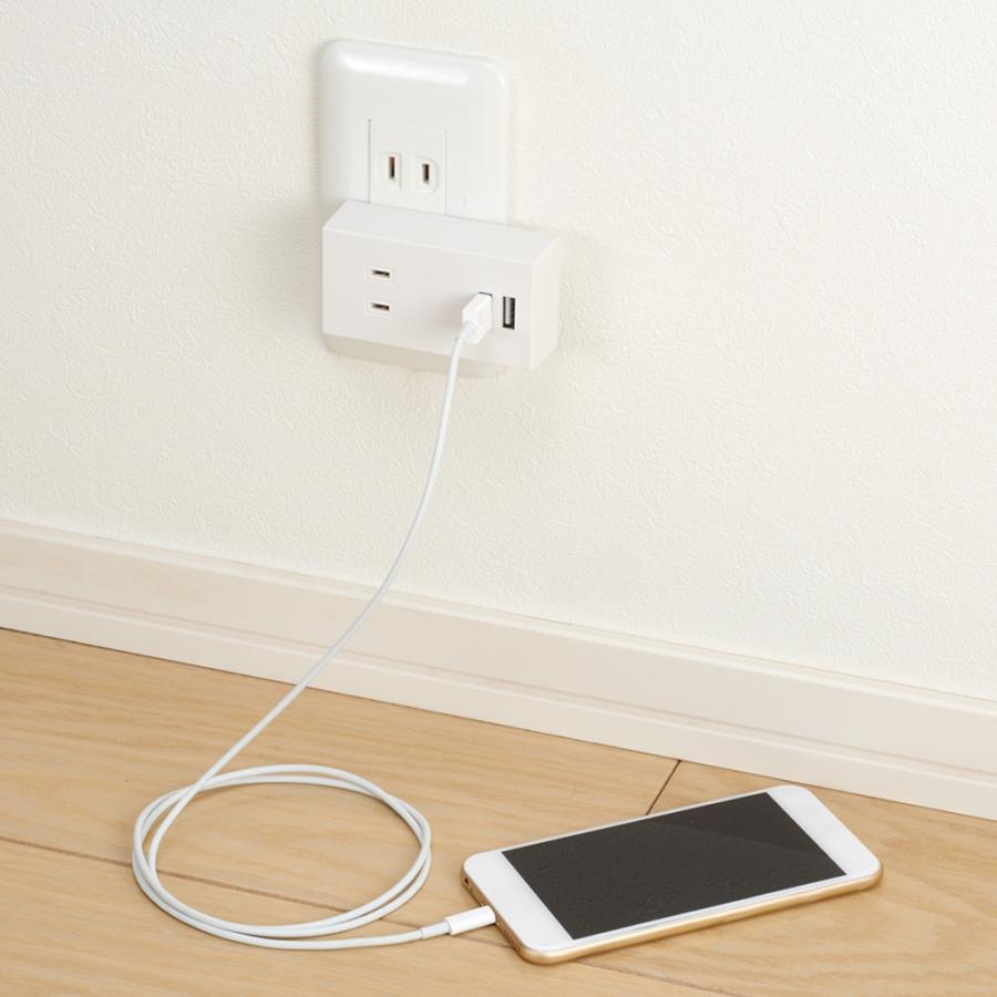 40点セット YAZAWA 両挿し USB フロントタップ2個口 H1FS4002UWHの画像